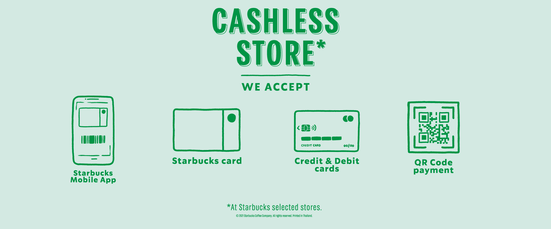 Cashless Store Starbucks Thailand